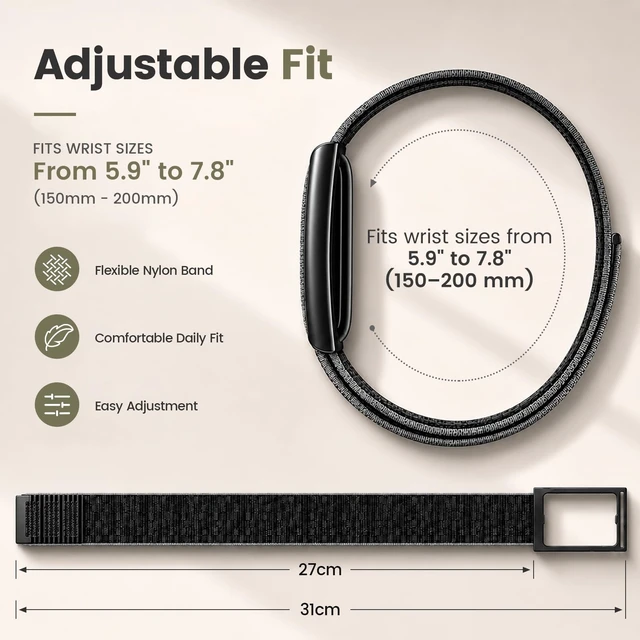 Alt view image 5 of 7 - Nylon Band Compatible with Amazfit Helio Strap and Helio Strap Pro Soft Breathable Sport Nylon, Adjustable Loop Fit, Metal Bumper Case, Overlay Covered Design