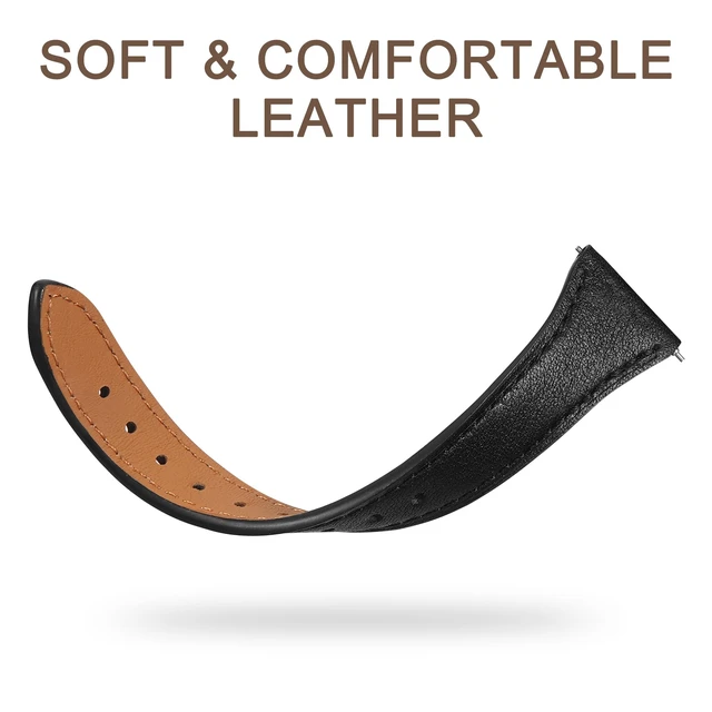 Alt view image 2 of 7 - 18mm Slim Leather Band Compatible with Garmin Venu 3S/Venu 4 41mm/Venu 2S, 2 Pack Leather Band Slim Thin Strap for Vivoactive 4S/Vivomove 3S/Forerunner 255S/Forerunner 265S Women