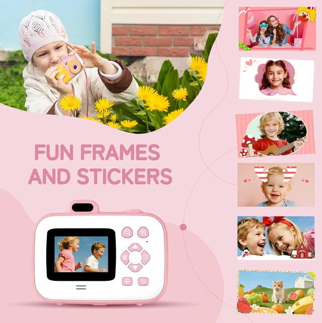Alt view image 6 of 7 - Instant Camera for Kids with Print Paper, 1080P HD Kids Camera Instant Print with 32GB SD Card, Girls Toys for Ages 5-7, Birthday Gifts for 5 6 7 8 9 Year Old Girls
