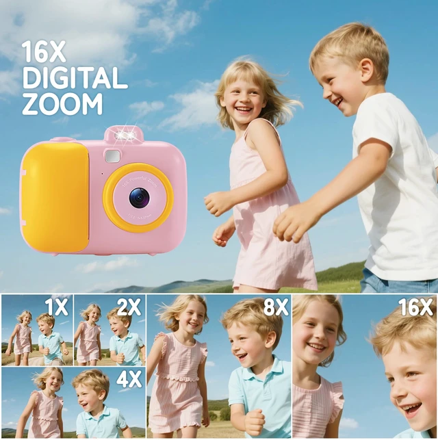 Alt view image 7 of 7 - Instant Camera for Kids with Print Paper, 1080P HD Kids Camera Instant Print with 32GB SD Card, Girls Toys for Ages 5-7, Birthday Gifts for 5 6 7 8 9 Year Old Girls