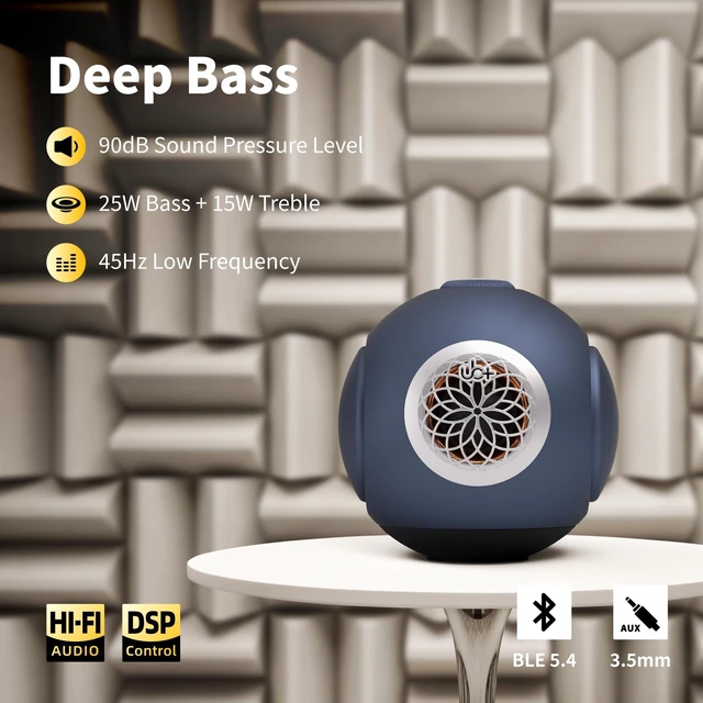 Alt view image 4 of 7 - dBMiNi Waterproof Portable Bluetooth Speaker, 40W Peak Dual Subwoofers Deep Bass Wireless Speaker for Outdoor/Garage/Home/Office, IPX5 Rugged Travel Speaker (Graphite Grey)