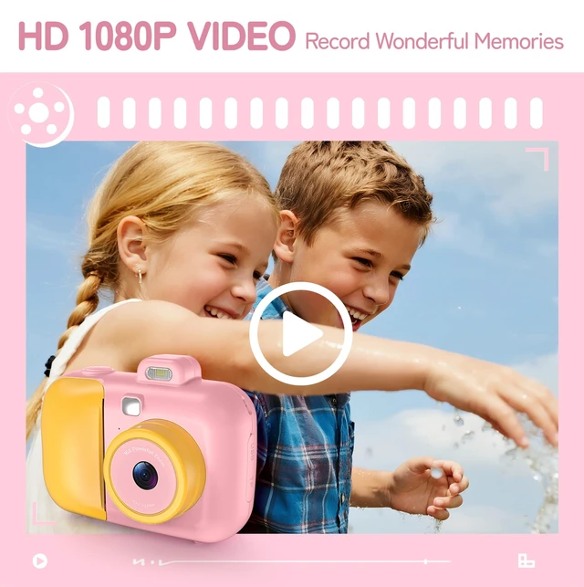 Alt view image 5 of 7 - Instant Camera for Kids with Print Paper, 1080P HD Kids Camera Instant Print with 32GB SD Card, Girls Toys for Ages 5-7, Birthday Gifts for 5 6 7 8 9 Year Old Girls