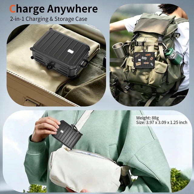 Alt view image 6 of 6 - Funny Suitcase Charging Case for Oura Ring Gen 5/4/3 Charger, 1000mAh Portable Travel Power Station Fits All-Sized Oura Ring 5/4/3, 30-Day Runtime (Official Charger NOT Included) (Black)