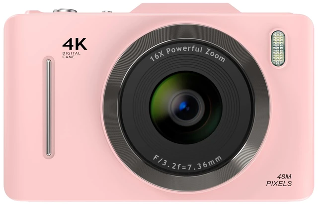 Main image of 4K 48MP Digital Camera for Kids, 16X Zoom, 32GB Card Point and shoot compact camera, autofocus, anti-shake, fill light and creative filters. Gift for kids, teens and beginners