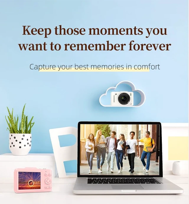Alt view image 2 of 7 - 4K 48MP Digital Camera for Kids, 16X Zoom, 32GB Card Point and shoot compact camera, autofocus, anti-shake, fill light and creative filters. Gift for kids, teens and beginners