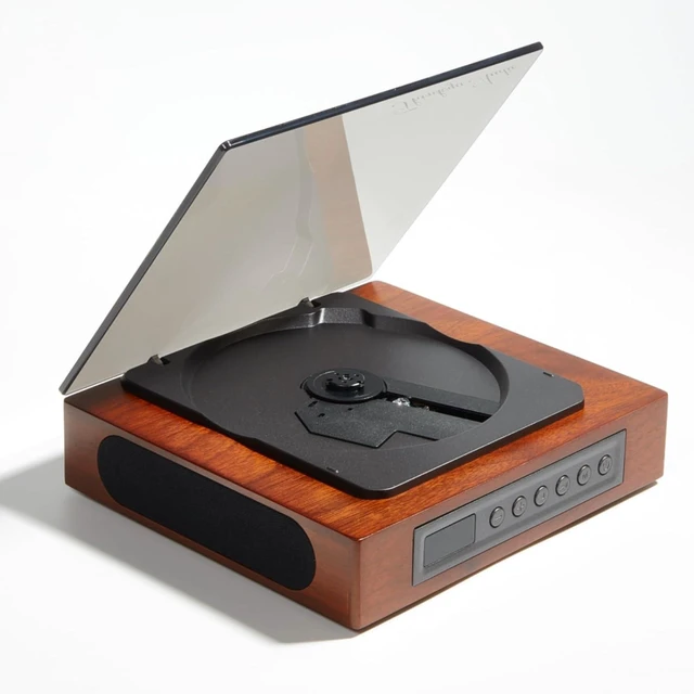 Main image of Retro CD Player for Home with Bluetooth, Speakers, Remote Control Clear Stereo Sound, Bluetooth Streaming, CD Playback, USB Input, Easy Use, Retro Wooden Design, Home Decor & Thoughtful Gift