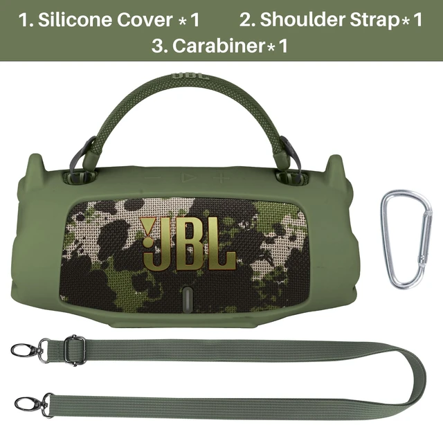 Alt view image 3 of 7 - Silicone Cover Compatible with JBL Charge 6 Portable Speaker Precisely Tailored Silicone Cover, Anti-Slip Texture, Shock Buffer Protection, Lightweight Carry, Squad Green Cover