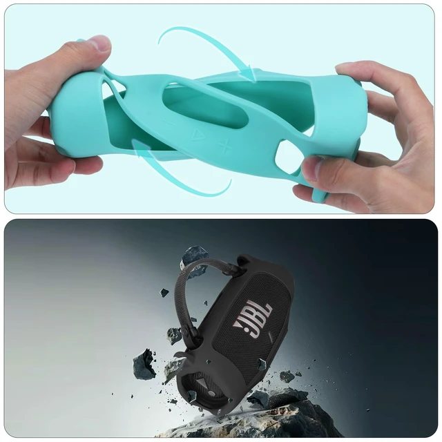 Alt view image 7 of 7 - Silicone Cover Compatible with JBL Charge 6 Portable Speaker Precisely Tailored Silicone Cover, Anti-Slip Texture, Shock Buffer Protection, Lightweight Carry, Squad Green Cover