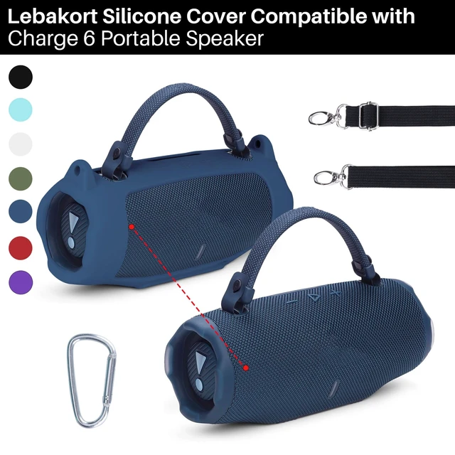 Alt view image 4 of 7 - Silicone Cover Compatible with JBL Charge 6 Portable Speaker Precisely Tailored Silicone Cover, Anti-Slip Texture, Shock Buffer Protection, Lightweight Carry, Pink Cover
