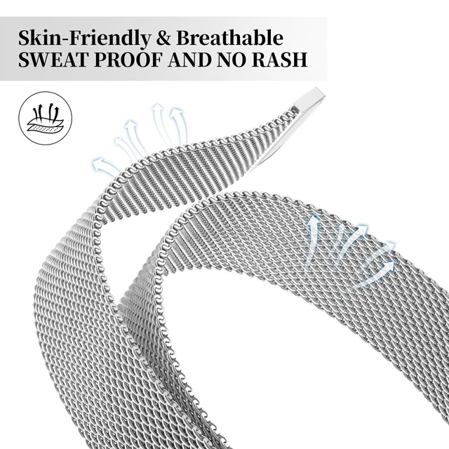 Alt view image 4 of 7 - Compatible with Plaud NotePin & Note Pin S AI Voice Recorder Strap+PC Frame Mesh Loop Wristband Stainless Steel Magnetic Clasp Replacement Band with PC Case for Plaid Notepin Accessories Women Men
