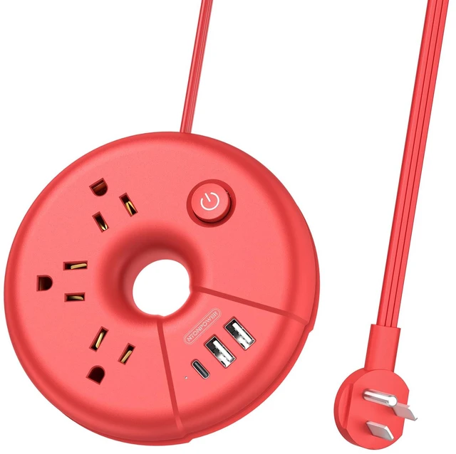 Main image of Travel Power Strip with USB Ports, 5 FT Travel Extension Cord with 3 Outlets 3 USB(1 USB-C), Portable Compact Size Charging Station for Cruise Ship, Business Trip, Hotels, Office, Desktop