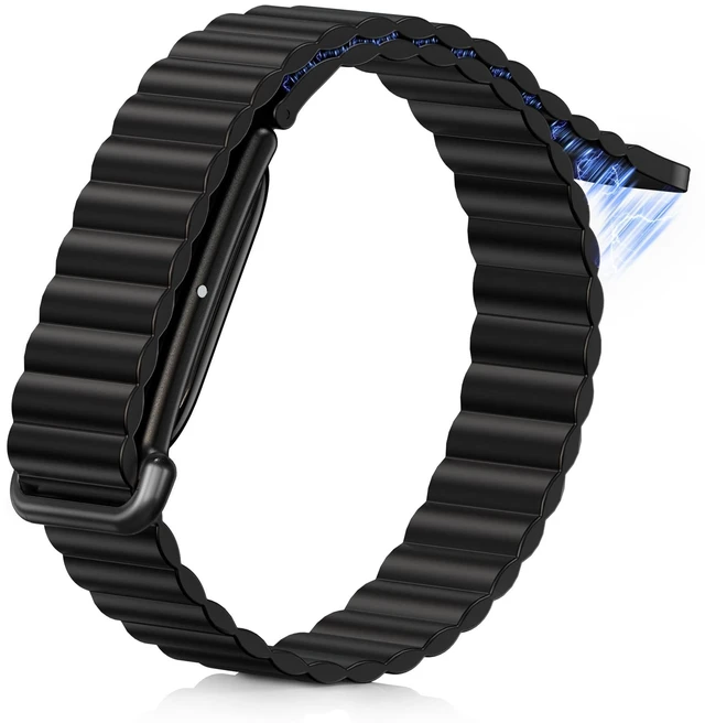 Main image of Magnetic Silicone Band Compatible for Google Fitbit Air, Soft Breathable Workout-Friendly Replacement Strap for Women Men, Waterproof Lightweight Strong Magnet Wristband for Fitbit Air Accessories