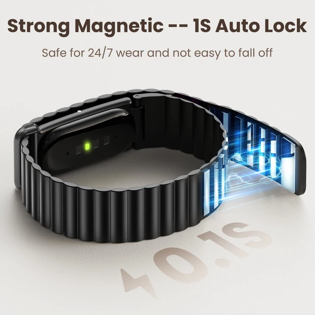 Alt view image 2 of 7 - Magnetic Silicone Band Compatible for Google Fitbit Air, Soft Breathable Workout-Friendly Replacement Strap for Women Men, Waterproof Lightweight Strong Magnet Wristband for Fitbit Air Accessories