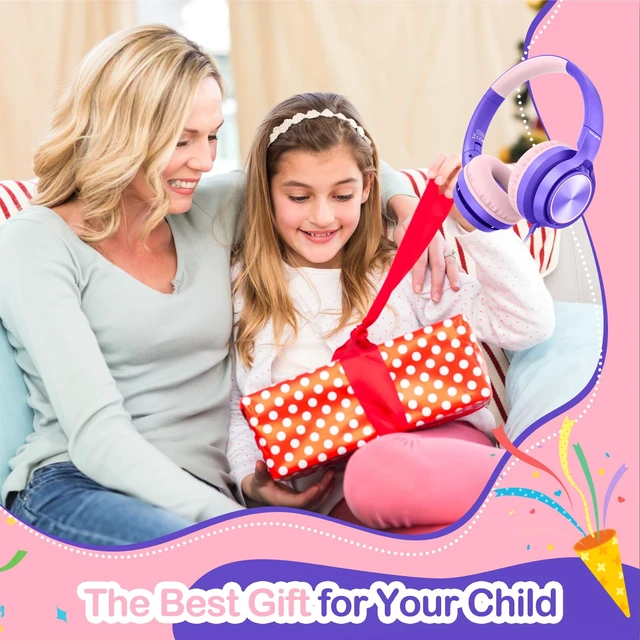 Alt view image 7 of 7 - Kids Headphones for School Travel with Upgrade USB C&3.5MM Jack Safe Volume 94dB, with Mic HD Stereo Sound Foldable On-Ear Headphones for Boys/Girls/Students/Tablet/Travel Purple