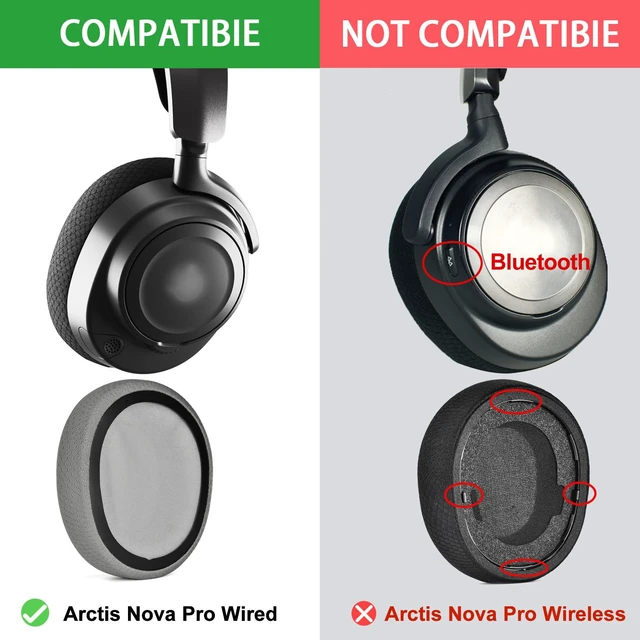 Alt view image 3 of 7 - Mesh Fabric Earpads Replacement Compatible with SteelSeries Arctis Nova Pro Wired, Nova 1/1X/1P/3/3P/3X/4/4P/4X/5/5P/5X/7/7X/7P Headphons,(Do Not Fit Arctis Nova Pro Wireless) (Grey)