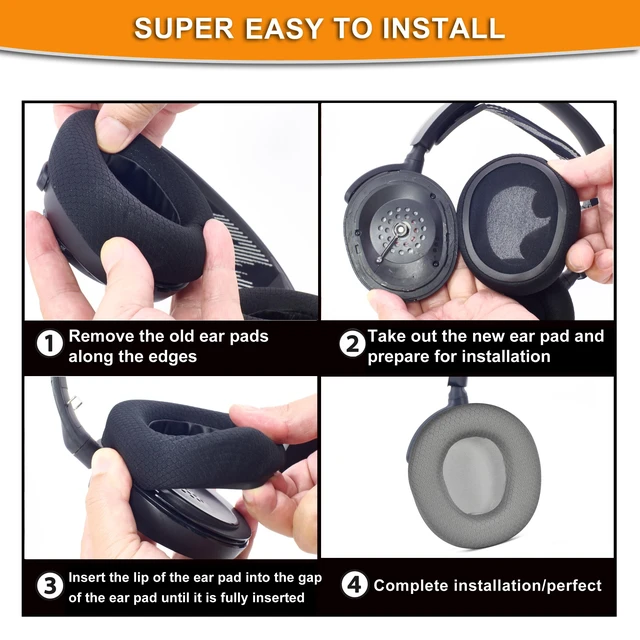 Alt view image 6 of 7 - Mesh Fabric Earpads Replacement Compatible with SteelSeries Arctis Nova Pro Wired, Nova 1/1X/1P/3/3P/3X/4/4P/4X/5/5P/5X/7/7X/7P Headphons,(Do Not Fit Arctis Nova Pro Wireless) (Grey)