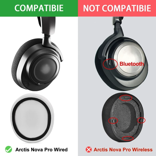 Alt view image 3 of 7 - Mesh Fabric Earpads Replacement Compatible with SteelSeries Arctis Nova Pro Wired, Nova 1/1X/1P/3/3P/3X/4/4P/4X/5/5P/5X/7/7X/7P Headphons,(Do Not Fit Arctis Nova Pro Wireless) (White)