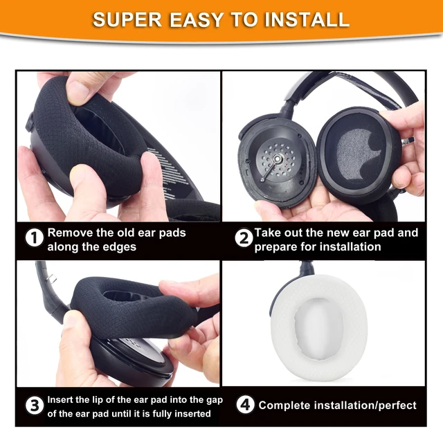 Alt view image 6 of 7 - Mesh Fabric Earpads Replacement Compatible with SteelSeries Arctis Nova Pro Wired, Nova 1/1X/1P/3/3P/3X/4/4P/4X/5/5P/5X/7/7X/7P Headphons,(Do Not Fit Arctis Nova Pro Wireless) (White)