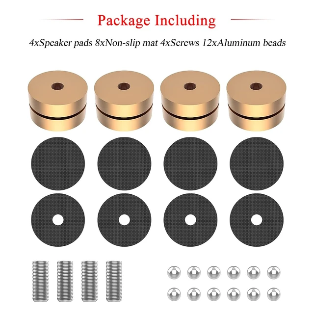 Alt view image 3 of 7 - Audiocrast HiFi Speaker Spikes Stand Feet Shock Absorber Feet Pads Isolation Feet 40mm×23mm Aluminum with Balls for Audio Speaker Subwoofer CD DVD Amplifier Turntable DAC