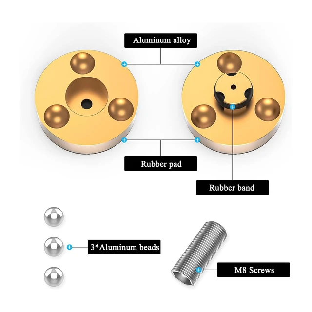 Alt view image 4 of 7 - Audiocrast HiFi Speaker Spikes Stand Feet Shock Absorber Feet Pads Isolation Feet 40mm×23mm Aluminum with Balls for Audio Speaker Subwoofer CD DVD Amplifier Turntable DAC