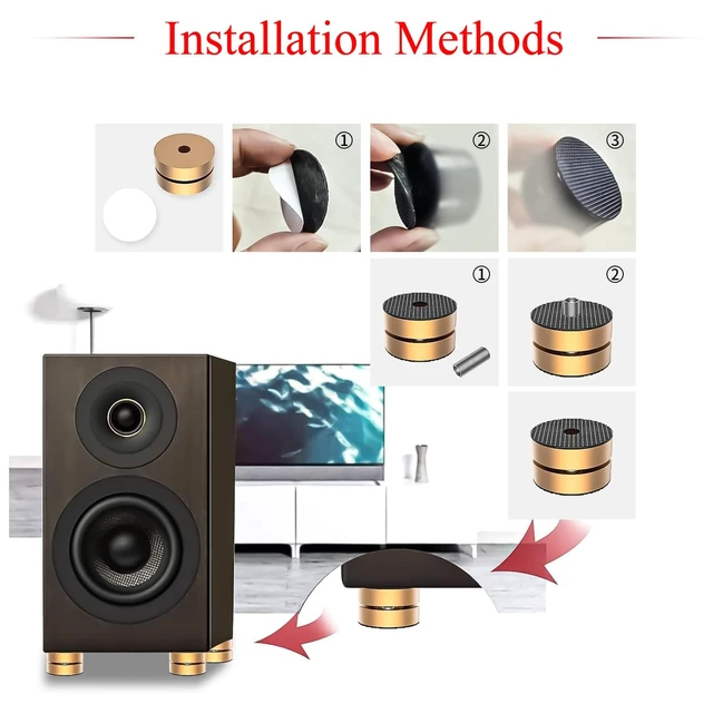 Alt view image 5 of 7 - Audiocrast HiFi Speaker Spikes Stand Feet Shock Absorber Feet Pads Isolation Feet 40mm×23mm Aluminum with Balls for Audio Speaker Subwoofer CD DVD Amplifier Turntable DAC