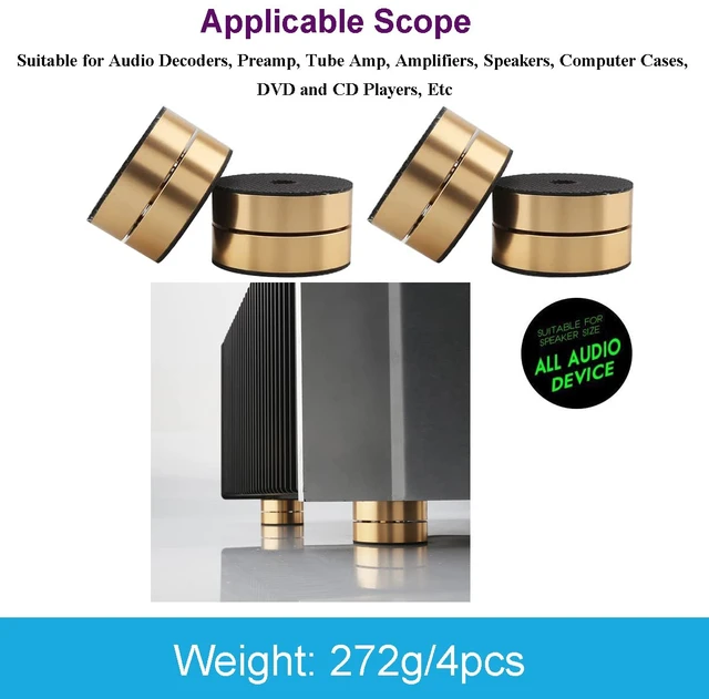 Alt view image 7 of 7 - Audiocrast HiFi Speaker Spikes Stand Feet Shock Absorber Feet Pads Isolation Feet 40mm×23mm Aluminum with Balls for Audio Speaker Subwoofer CD DVD Amplifier Turntable DAC