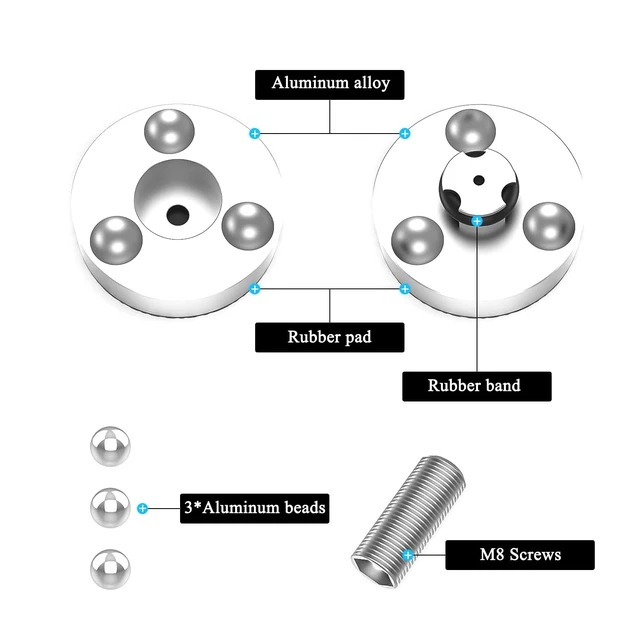Alt view image 4 of 7 - Audiocrast 4X HiFi Speaker Spike Pad Isolation Feet Stand Feet 40X23MM Shock Absorber with Stainless Steel Ball for Audio Speaker Subwoofer CD DVD Amplifier Turntable DAC