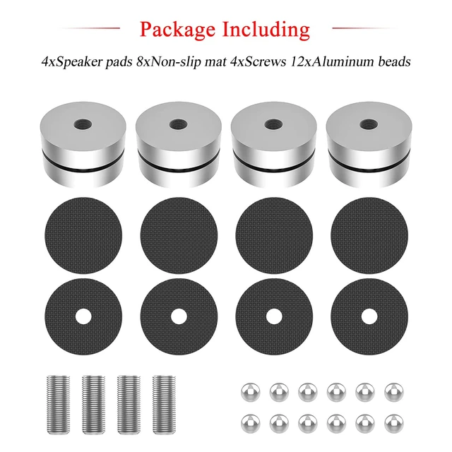 Alt view image 5 of 7 - Audiocrast 4X HiFi Speaker Spike Pad Isolation Feet Stand Feet 40X23MM Shock Absorber with Stainless Steel Ball for Audio Speaker Subwoofer CD DVD Amplifier Turntable DAC
