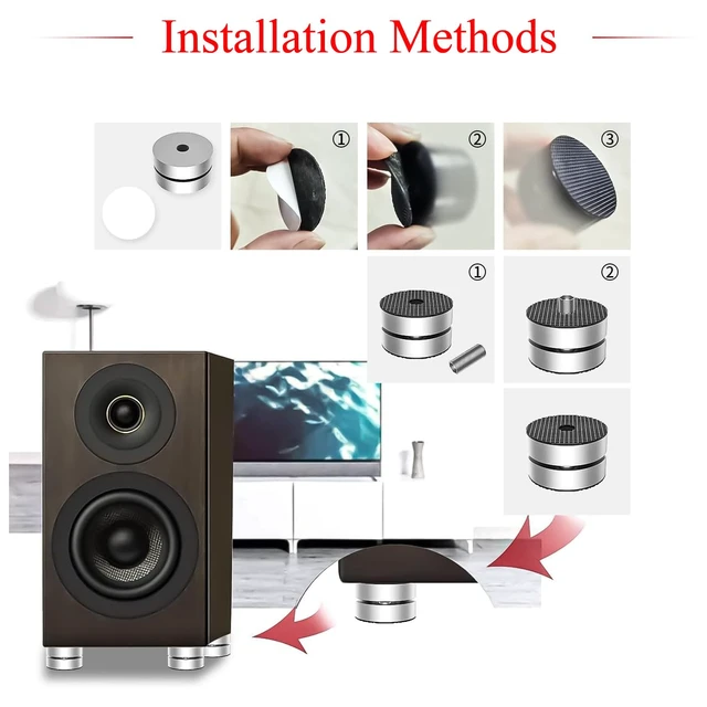 Alt view image 7 of 7 - Audiocrast 4X HiFi Speaker Spike Pad Isolation Feet Stand Feet 40X23MM Shock Absorber with Stainless Steel Ball for Audio Speaker Subwoofer CD DVD Amplifier Turntable DAC
