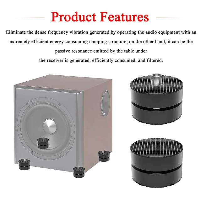 Alt view image 2 of 7 - Audiocrast 4X HiFi Speaker Spikes 40×23mm Speaker Stand Feet Pads HiFi Shock Absorber Feet Aluminum Isolation Feet for Audio Speaker Subwoofer CD DVD Amplifier Turntable DAC