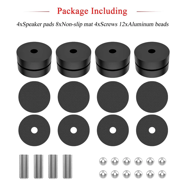 Alt view image 5 of 7 - Audiocrast 4X HiFi Speaker Spikes 40×23mm Speaker Stand Feet Pads HiFi Shock Absorber Feet Aluminum Isolation Feet for Audio Speaker Subwoofer CD DVD Amplifier Turntable DAC