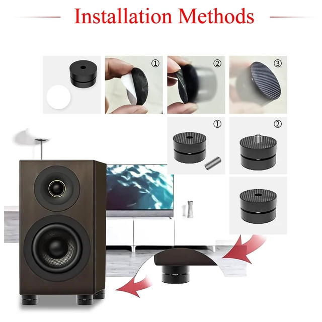 Alt view image 7 of 7 - Audiocrast 4X HiFi Speaker Spikes 40×23mm Speaker Stand Feet Pads HiFi Shock Absorber Feet Aluminum Isolation Feet for Audio Speaker Subwoofer CD DVD Amplifier Turntable DAC