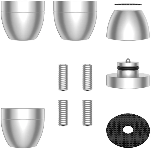Main image of Audiocrast 4X HiFi Speaker Spike Pads Isolation Stand Feet, IF3033 Speaker Shock Absorber Resonance Cancelling Vibration Dampening Floor Protector 30x33MM with Stainless Steel Beads for Audio Gears