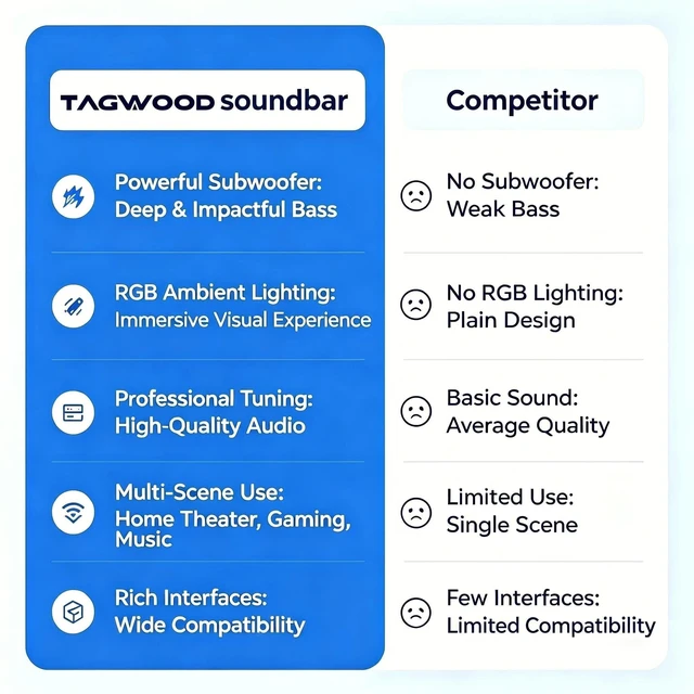Alt view image 2 of 7 - RGB Lighting Soundbar with Subwoofer, Stereo Deep Bass for PC TV 2.1 Channel Computer Projector Speakers Bluetooth Sound Bar Lights Sync to Music Games HDMI ARC Optical AUX USB