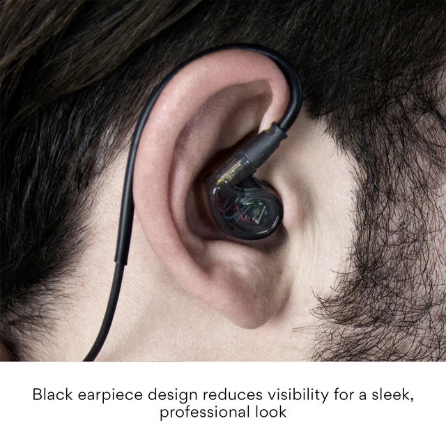 Alt view image 7 of 7 - M6 Single Side in Ear Earbud, Right Side, One Wired Earphone with 51" Cable, Secure Fit Moldable Earhook, & 3.5mm Plug, Stereo-to-Mono, for Driving, Cycling, & More (Bulk Packaging, Black)