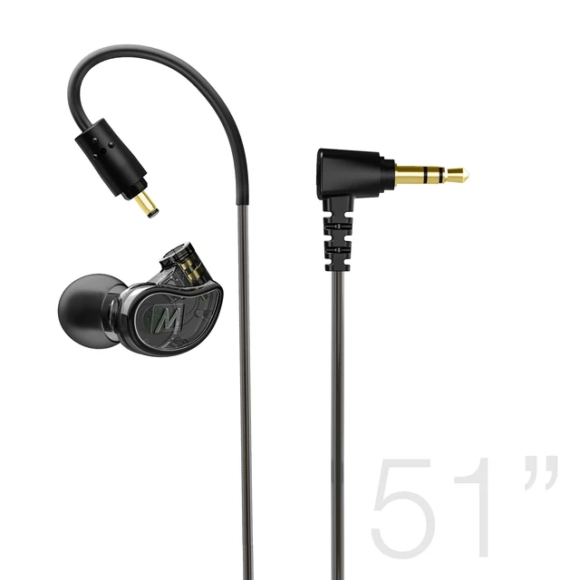 Alt view image 2 of 7 - M6 Single Side in Ear Earbud, Left Side, One Wired Earphone with 51" Cable, Secure Fit Moldable Earhook, & 3.5 mm Plug, Stereo-to-Mono, for Driving, Cycling, & More (Bulk Packaging, Black)