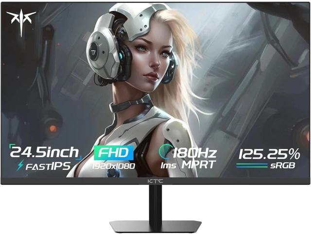 Main image of 24.5 Inch Gaming Monitor FHD 1080P Fast IPS 180Hz, 125% sRGB 1ms HDR Zero-Frame Computer Monitor, HDMI 2.0, DisplayPort 1.4, FreeSync & G-Sync, Tilt, VESA Compatible, Eye Care