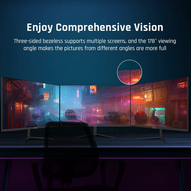Alt view image 3 of 5 - 24.5 Inch Gaming Monitor FHD 1080P Fast IPS 180Hz, 125% sRGB 1ms HDR Zero-Frame Computer Monitor, HDMI 2.0, DisplayPort 1.4, FreeSync & G-Sync, Tilt, VESA Compatible, Eye Care