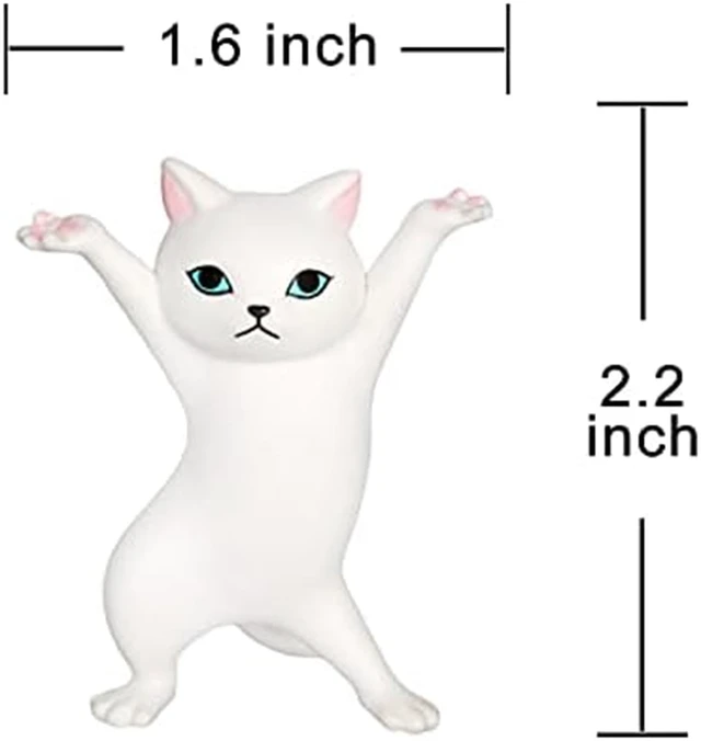 Alt view image 7 of 7 - 5 Pack Cat Earbud Holder Stand for AirPods 1/2/3 Raised-hand cat figurines, dual-use earbud & pen holder, solid resin, cute office desk decor for girls women