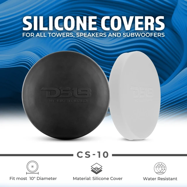 Alt view image 2 of 7 - Hydro CS-10/BK 10" Silicone Marine Speaker Cover - Water, Dust and UV Rays Protection - Compatible with Tower Speakers - Great Durability - Special Edition (Pair)