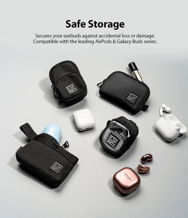 Alt view image 7 of 7 - Mini Pouch Block, Small Bag for Universal Wireless Ear Buds, Durable Waterproof Keychain Backpack Accessories for AirPods Pro 3 & 2 & 1, AirPods 4 & 3 & 2 & 1 Case