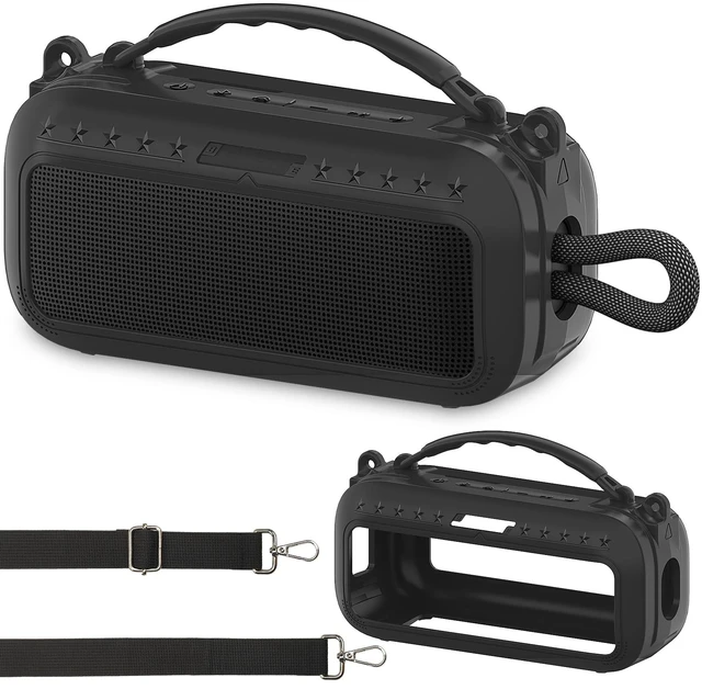 Main image of Silicone Cover Case for Bose SoundLink Plus Portable Speaker Protective Soft Silicone Case with Carrying Handle and Shoulder Strap (Black)