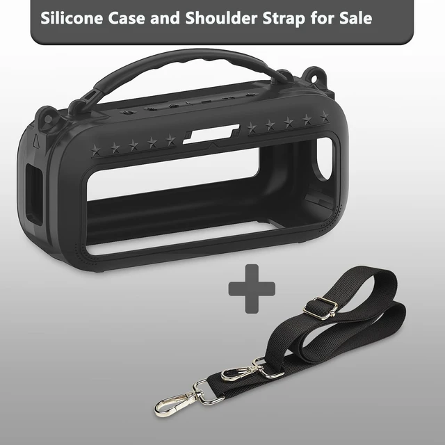 Alt view image 3 of 7 - Silicone Cover Case for Bose SoundLink Plus Portable Speaker Protective Soft Silicone Case with Carrying Handle and Shoulder Strap (Black)