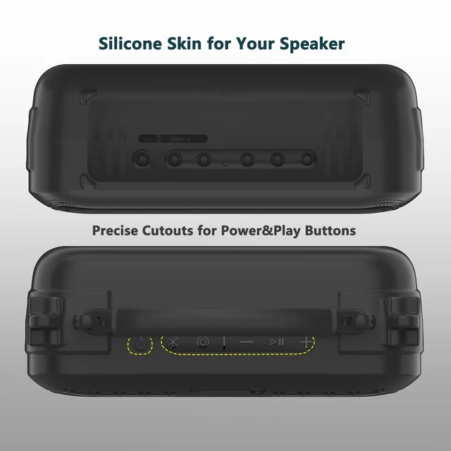 Alt view image 7 of 7 - Silicone Cover Case for Bose SoundLink Plus Portable Speaker Protective Soft Silicone Case with Carrying Handle and Shoulder Strap (Black)