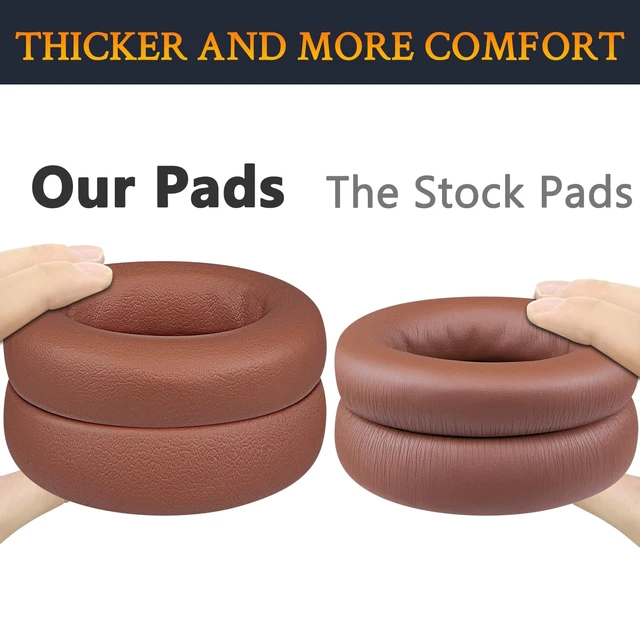 Alt view image 4 of 7 - Replacement Earpads for Beats Studio Pro Wireless Noise Cancelling Headphones, Cushions Ear Pads with Soft Protein Leather, Noise Isolation Foam - Earth