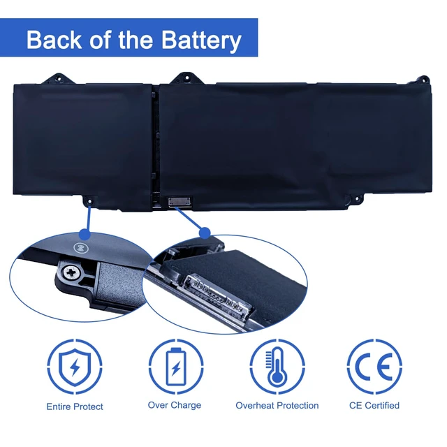 Alt view image 6 of 6 - 54Wh R73TC DR02P Laptop Battery Compatible with Dell Latitude 5540 5450 3440 3340 5340 5440 5540 Precision 3480 3490 3580 3590 inspiron 14 Plus 7441 Series GTG7N 2X1V9 GRWKG KDM9P 11.4V 4623mAh