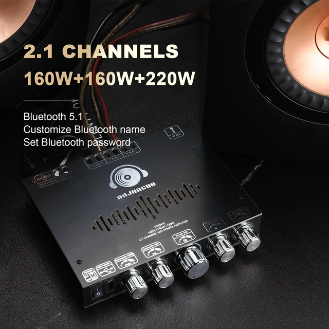 Alt view image 5 of 7 - S220HS 2.1 Channel Bluetooth Power Amplifier Board, TDA7498E Chip 160W×2+220W, 12V-38V Audio Power Amplifier Module, Support Custom Bluetooth Name and Set Bluetooth Password