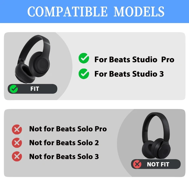 Alt view image 2 of 7 - Studio Pro Headband Replacement Parts Accessories Repair Kit for Beats Studio 3 Model A1914 / Studio Pro 2023 Model A2924 Headphones-Black