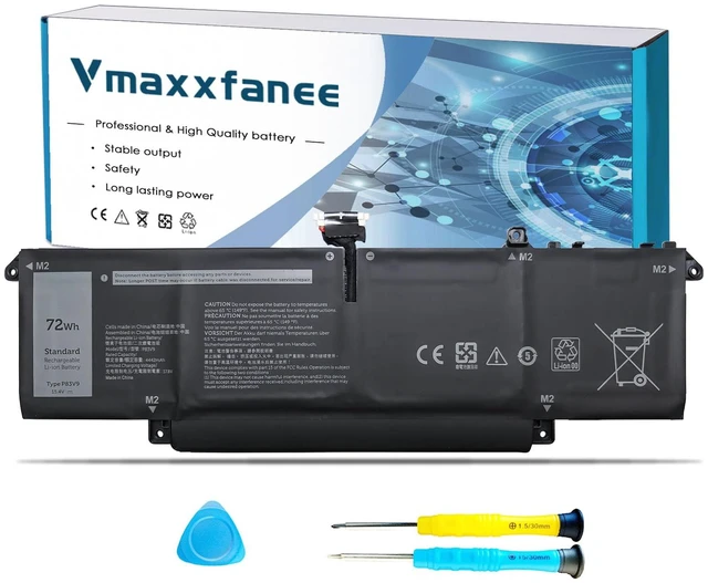 Main image of 72Wh P83V9 Laptop Battery Replacement for Dell Precision 5480 5490 5470 Series Notebook YXP8T 0CDTT2 CDTT2 Black 15.4V 4442mAh
