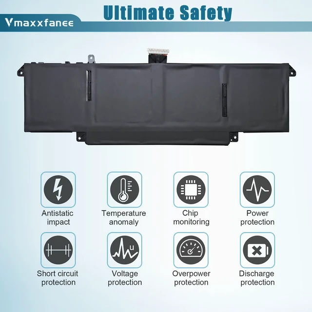 Alt view image 4 of 7 - 72Wh P83V9 Laptop Battery Replacement for Dell Precision 5480 5490 5470 Series Notebook YXP8T 0CDTT2 CDTT2 Black 15.4V 4442mAh